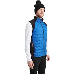 Abacus Blue Quilted Performance Puffer Vest Lightweight Zip Small